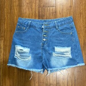 Denim Distressed Women Shorts